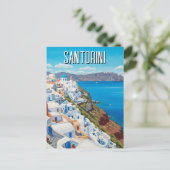 Caldera Uitzicht Santorini Griekenland Cycladen Re Briefkaart (Staand voorkant)