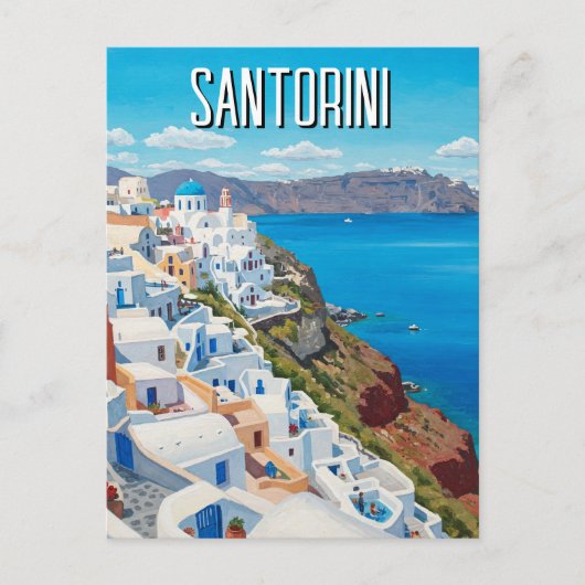 Caldera Uitzicht Santorini Griekenland Cycladen Re Briefkaart (Voorkant)