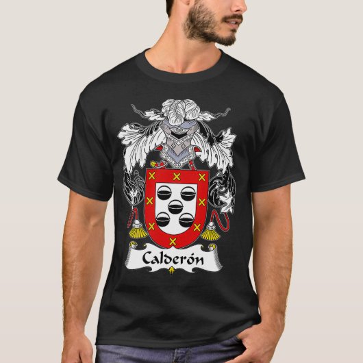 Calderon Coat of Arms Family Crest T-shirt (Voorkant)