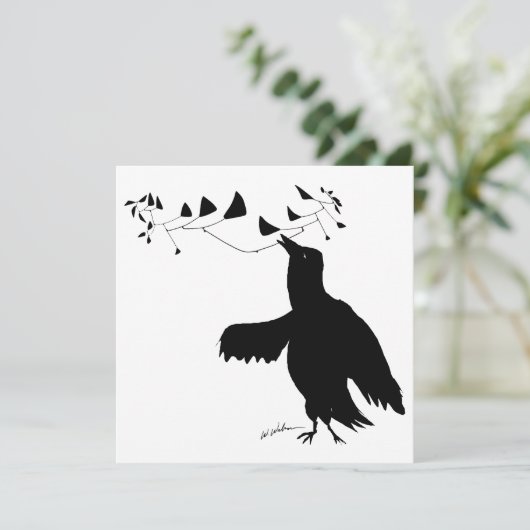 caldervangvogel feestdagenkaart (Staand voorkant)