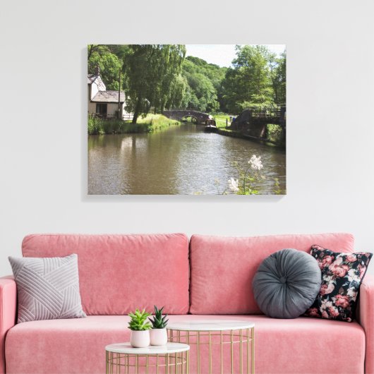 Caldon Canal Consall Staffordshire Canvas Afdruk (Insitu (Woonkamer))