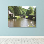 Caldon Canal Consall Staffordshire Canvas Afdruk (Insitu (Houten vloer))