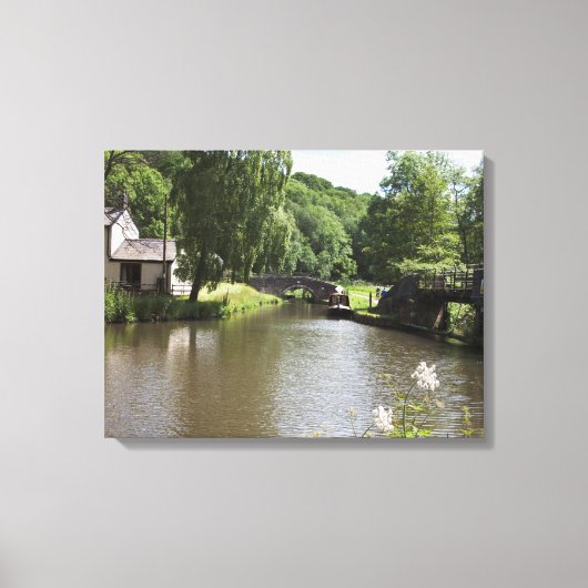 Caldon Canal Consall Staffordshire Canvas Afdruk (Voorkant)