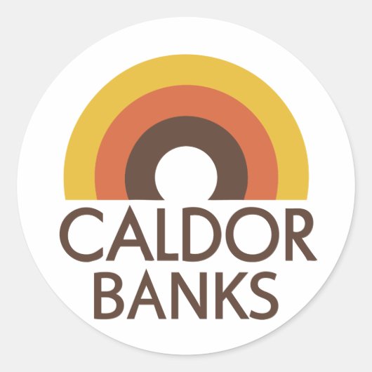 Caldor Banks Ronde Sticker (Voorkant)