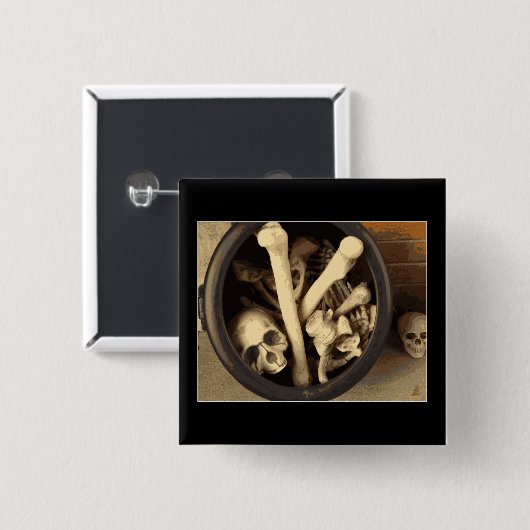 Caldron of botten. vierkante button 5,1 cm (Voorkant /achterkant)