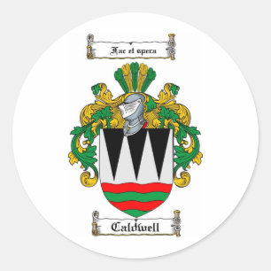 CALDWELL FAMILY CREST - CALDWELL WAPEN RONDE STICKER