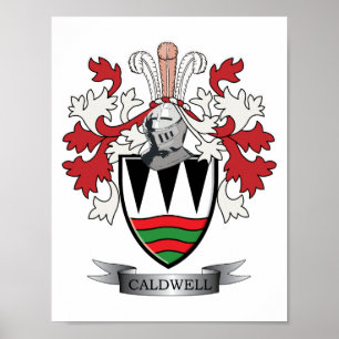 Caldwell Family Crest Coat of Arms Poster