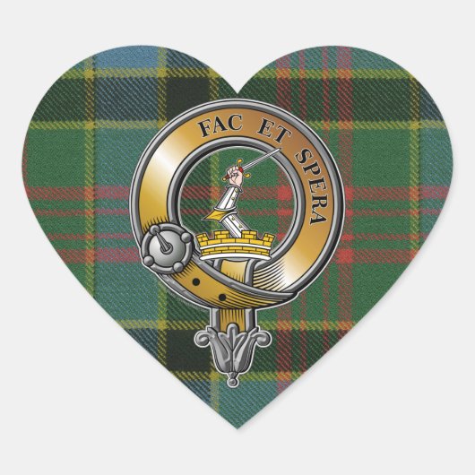 Caldwell Tartan & Badge Hart Sticker (Voorkant)