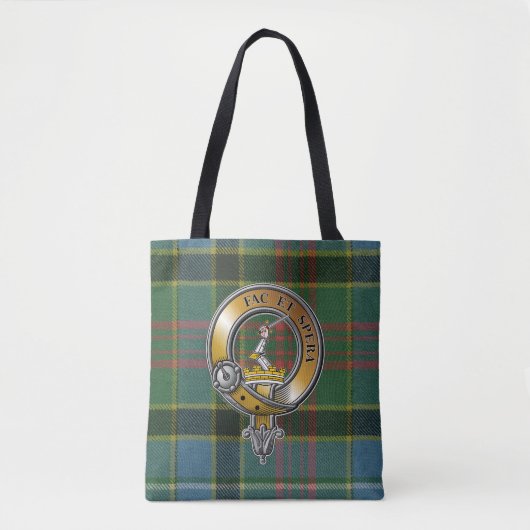 Caldwell Tartan & Badge Tote Bag (Voorkant)