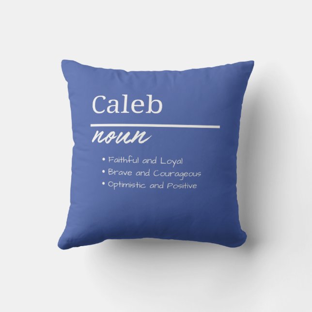 Caleb, Boy Personalized Name Definition Kussen (Achterkant)