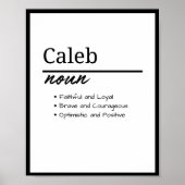 Caleb, Jongen Gepersonaliseerde Naam Definitie Poster (Voorkant)