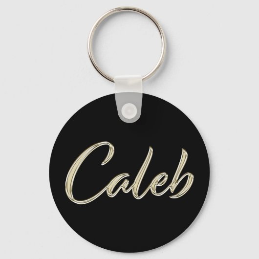 Caleb Naam whitegold Button Schlüsselanhänger Sleutelhanger (Voorkant)