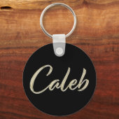 Caleb Naam whitegold Button Schlüsselanhänger Sleutelhanger (Voorkant)