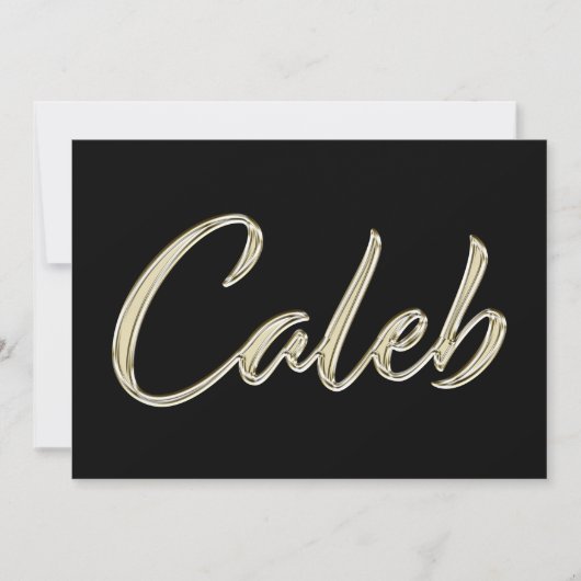 Caleb Name white gold Handwriting Karte Kaart (Voorkant)