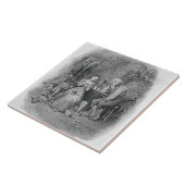 Caleb Plummer en zijn blinde dochter uit 'Charle' Tegeltje (Zijkant)