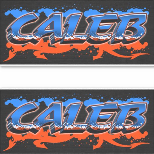 Caleb Vorname Name Graffiti Aufkleber Sticker (Voorkant)