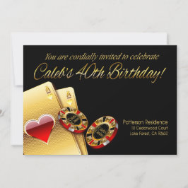 Caleb's Casino Party VRAAGT ME NAMEN IN CHIPS TE B Kaart