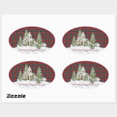 Caledonia Modern Original Scottish Tartan Ovale Sticker (Vel)