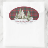 Caledonia Modern Original Scottish Tartan Ovale Sticker (Tas)