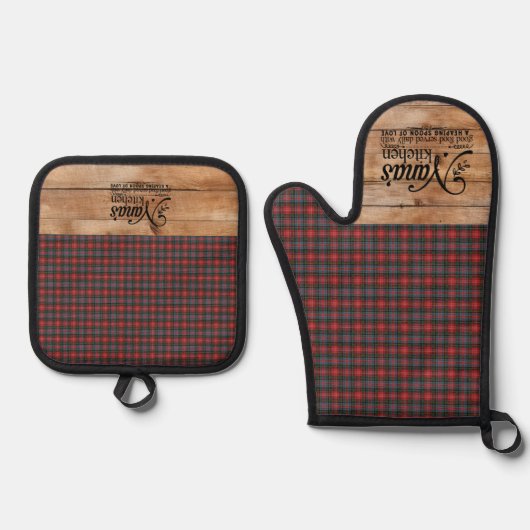 Caledonia Modern Original Scottish Tartan Ovenwant & Pannenlap Set (Voorkant)