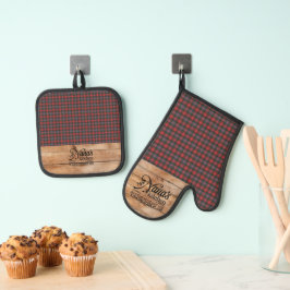 Caledonia Modern Original Scottish Tartan Ovenwant & Pannenlap Set