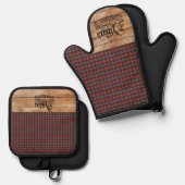 Caledonia Modern Original Scottish Tartan Ovenwant & Pannenlap Set (Voorkant / Achterkant)