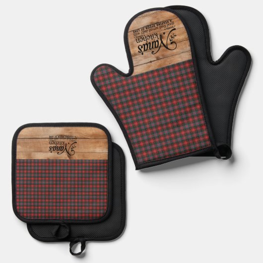 Caledonia Modern Original Scottish Tartan Ovenwant & Pannenlap Set (Voorkant / Achterkant)