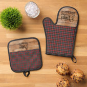 Caledonia Modern Original Scottish Tartan Ovenwant & Pannenlap Set (Top down)