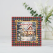 Caledonia  Modern Scottish Tartan Christmas  Feestdagenkaart (Staand voorkant)