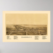 Caledonia, NY Panoramic Map - 1892 Poster (Voorkant)