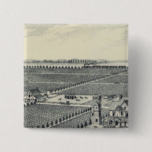 Caledonia Vineyard County, Fresno Vierkante Button 5,1 Cm (Voorkant)