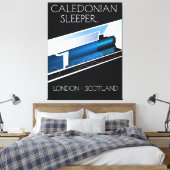Caledonian Sleeper London Scotland reisposter Canvas Afdruk (Insitu (Slaapkamer))