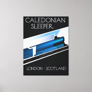 Caledonian Sleeper London Scotland reisposter Canvas Afdruk