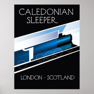 Caledonian Sleeper London Scotland reisposter Poster
