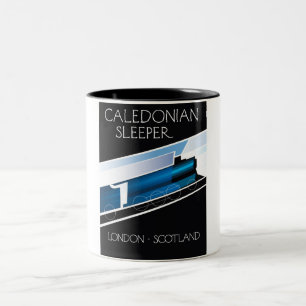 Caledonian Sleeper London Scotland reisposter Tweekleurige Koffiemok
