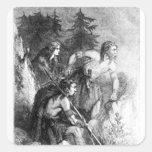 Caledonians of Picts Vierkante Sticker (Voorkant)