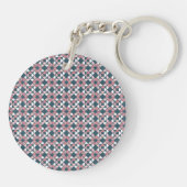 Caleidoscoop geometrisch patroon roze sleutelhanger (Achterkant)