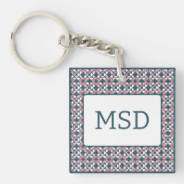 Caleidoscoop geometrisch patroon roze sleutelhanger