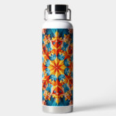 Caleidoscoop Kleurrijk Ontwerp Waterfles (Achterkant)