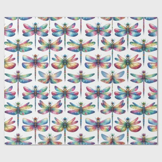 caleidoscoop-libellen cadeaupapier (Vlak)