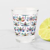 caleidoscoop-libellen shot glas (Voorkant)