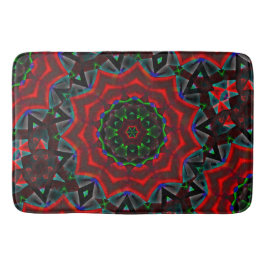 caleidoscoop met ronde, groene en rode gradiënt badmat