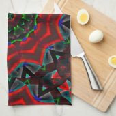 caleidoscoop met ronde, groene en rode gradiënt theedoek (Quarter Fold)