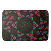 caleidoscoop met zeshoek, groen en rood badmat (Voorkant)