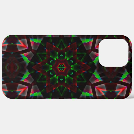 caleidoscoop met zeshoek, groen en rood Case-Mate iPhone case (Achterkant / Rechts)