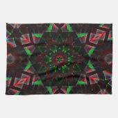 caleidoscoop met zeshoek, groen en rood theedoek (Horizontaal)