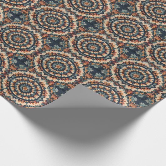 caleidoscoop-quiltpatroon cadeaupapier (Hoek)