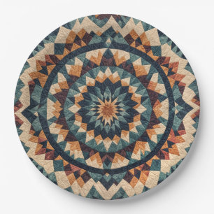 caleidoscoop-quiltpatroon papieren bordje