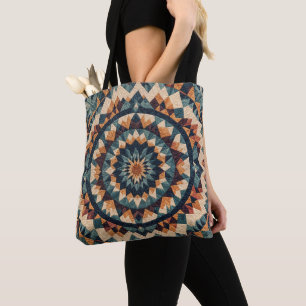 caleidoscoop-quiltpatroon tote bag