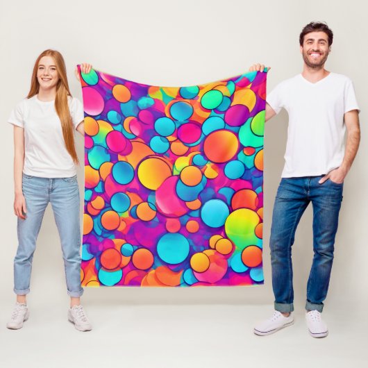Caleidoscoop van circulaire dromen fleece deken (In situ)